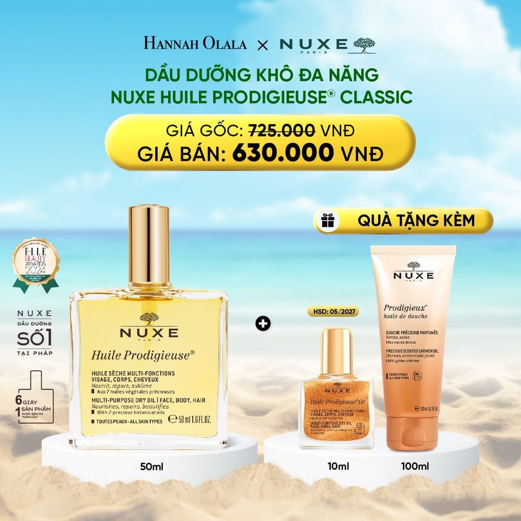  DEAL 3: DẦU DƯỠNG KHÔ ĐA NĂNG NUXE HUILE PRODIGIEUSE® 50ML (CHỌN HƯƠNG) 