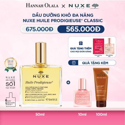  M31_DEAL 3: DẦU DƯỠNG KHÔ ĐA NĂNG NUXE HUILE PRODIGIEUSE 50ML (CHỌN HƯƠNG) 