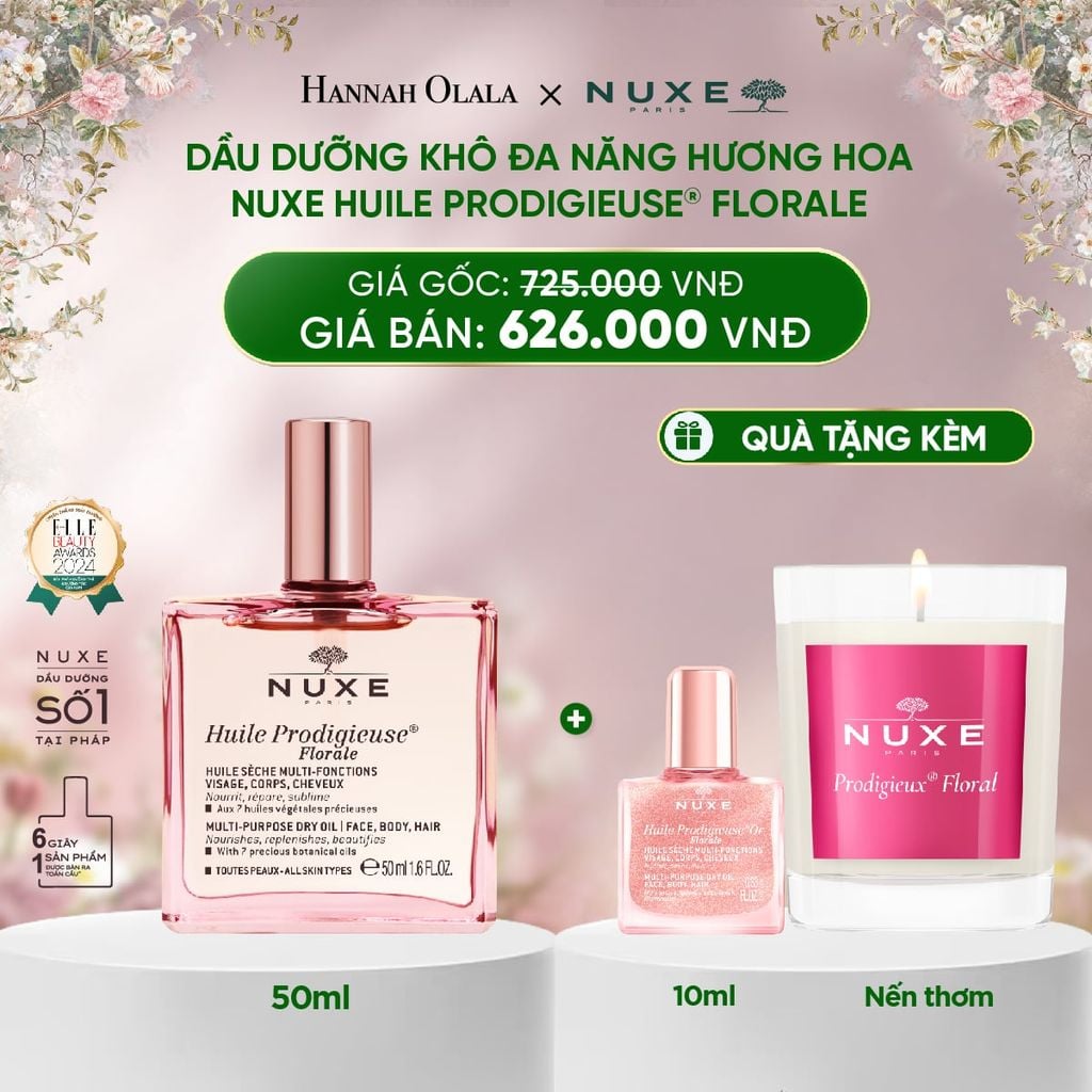 DEAL 3: DẦU DƯỠNG KHÔ ĐA NĂNG NUXE HUILE PRODIGIEUSE 50ML (CHỌN HƯƠNG) 