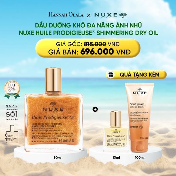 DẦU DƯỠNG KHÔ ĐA NĂNG ÁNH NHŨ NUXE HUILE PRODIGIEUSE® SHIMMERING 50ML (CHỌN HƯƠNG) 