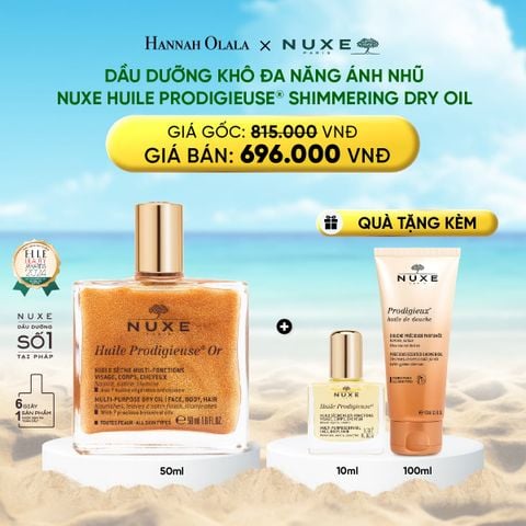  DEAL 4: DẦU DƯỠNG KHÔ ĐA NĂNG ÁNH NHŨ NUXE HUILE PRODIGIEUSE® SHIMMERING 50ML (CHỌN HƯƠNG) 