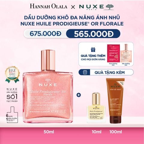  M33_DEAL 4: DẦU DƯỠNG KHÔ ĐA NĂNG ÁNH NHŨ NUXE HUILE PRODIGIEUSE SHIMMERING 50ML (CHỌN HƯƠNG) 