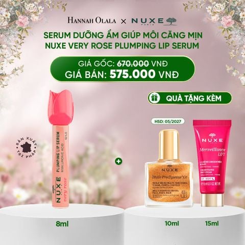  DEAL 10: SERUM DƯỠNG ẨM GIÚP MÔI CĂNG MỊN NUXE VERY ROSE PLUMPING LIP SERUM 8ML 