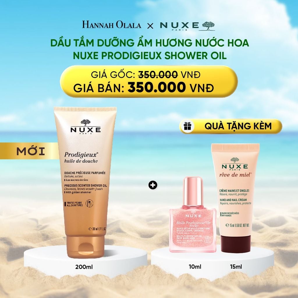  DEAL 6: DẦU TẮM DƯỠNG ẨM HƯƠNG NƯỚC HOA SANG TRỌNG NUXE PRODIGIEUX® SHOWER OIL 200ML 