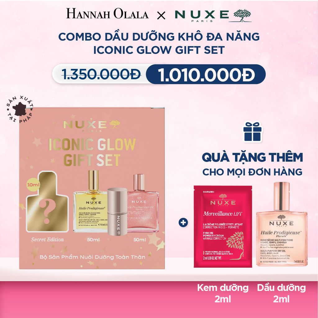  M26_DEAL 13: [SET LỄ HỘI] COMBO DẦU DƯỠNG KHÔ ĐA NĂNG ICONIC GLOW GIFT SET 