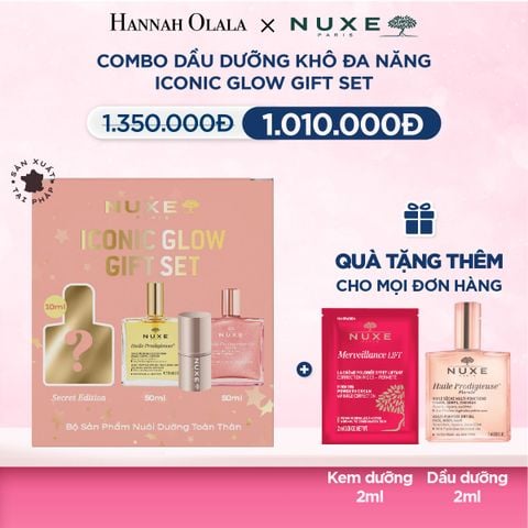  M26_DEAL 13: [SET LỄ HỘI] COMBO DẦU DƯỠNG KHÔ ĐA NĂNG ICONIC GLOW GIFT SET 