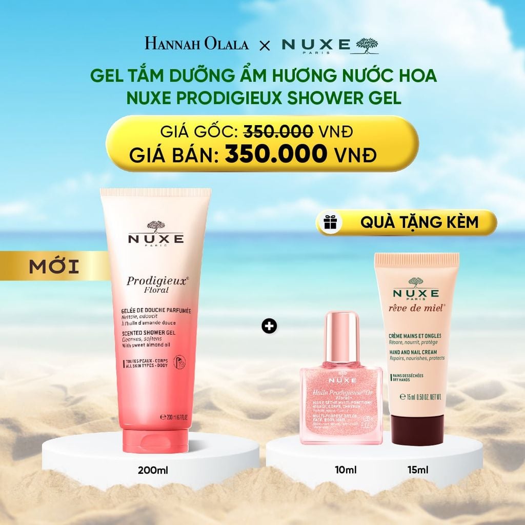  DEAL 7: GEL TẮM DƯỠNG ẨM HƯƠNG NƯỚC HOA TƯƠI TRẺ NUXE PRODIGIEUX® SHOWER GEL 200ML 