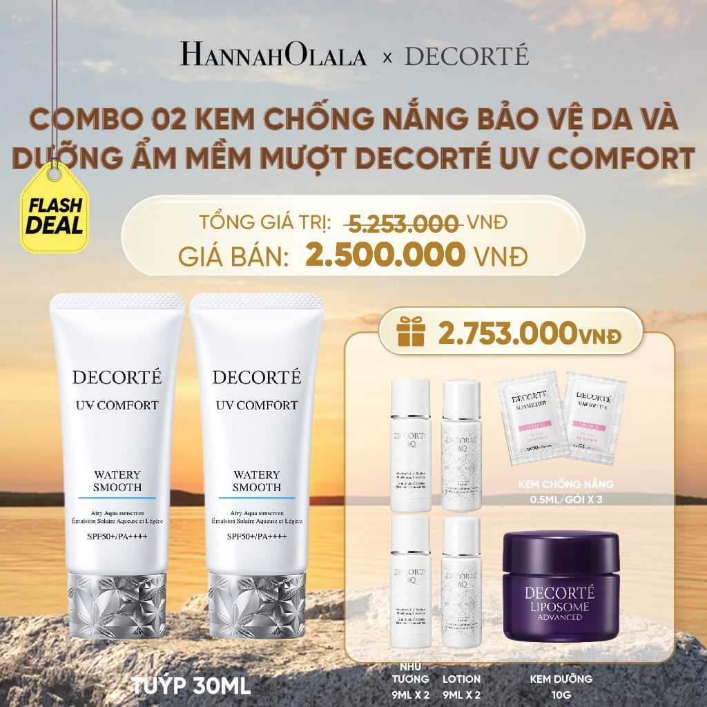  COMBO 02 KEM CHỐNG NẮNG KHÔNG NÂNG TONE DECORTÉ UV COMFORT - B552 