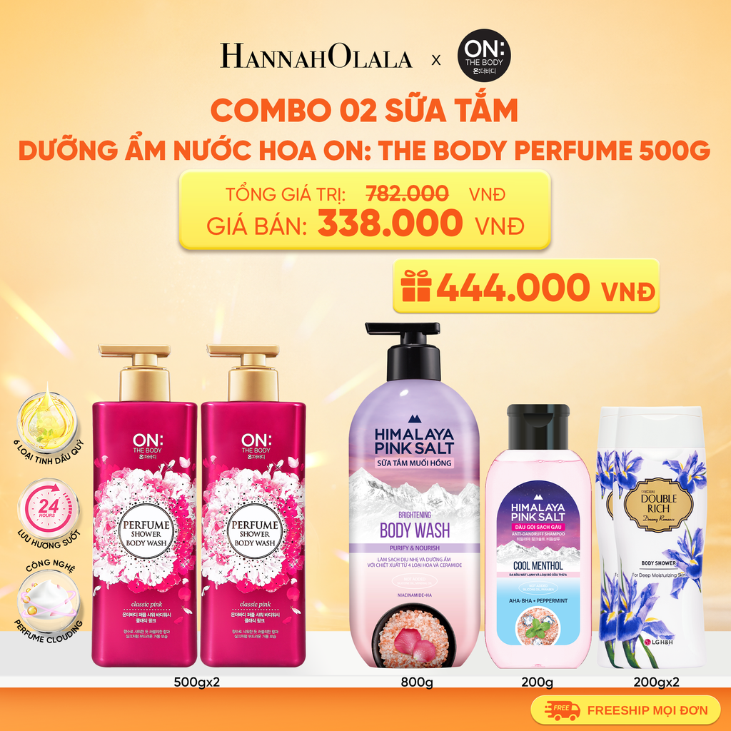  COMBO 02 SỮA TẮM DƯỠNG ẨM HƯƠNG NƯỚC HOA ON: THE BODY PERFUME 500G 