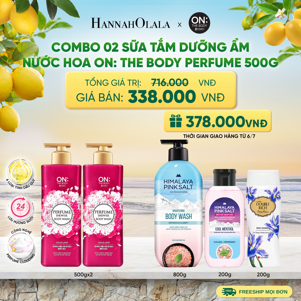  COMBO 02 SỮA TẮM DƯỠNG ẨM HƯƠNG NƯỚC HOA ON: THE BODY PERFUME 500G - A742 