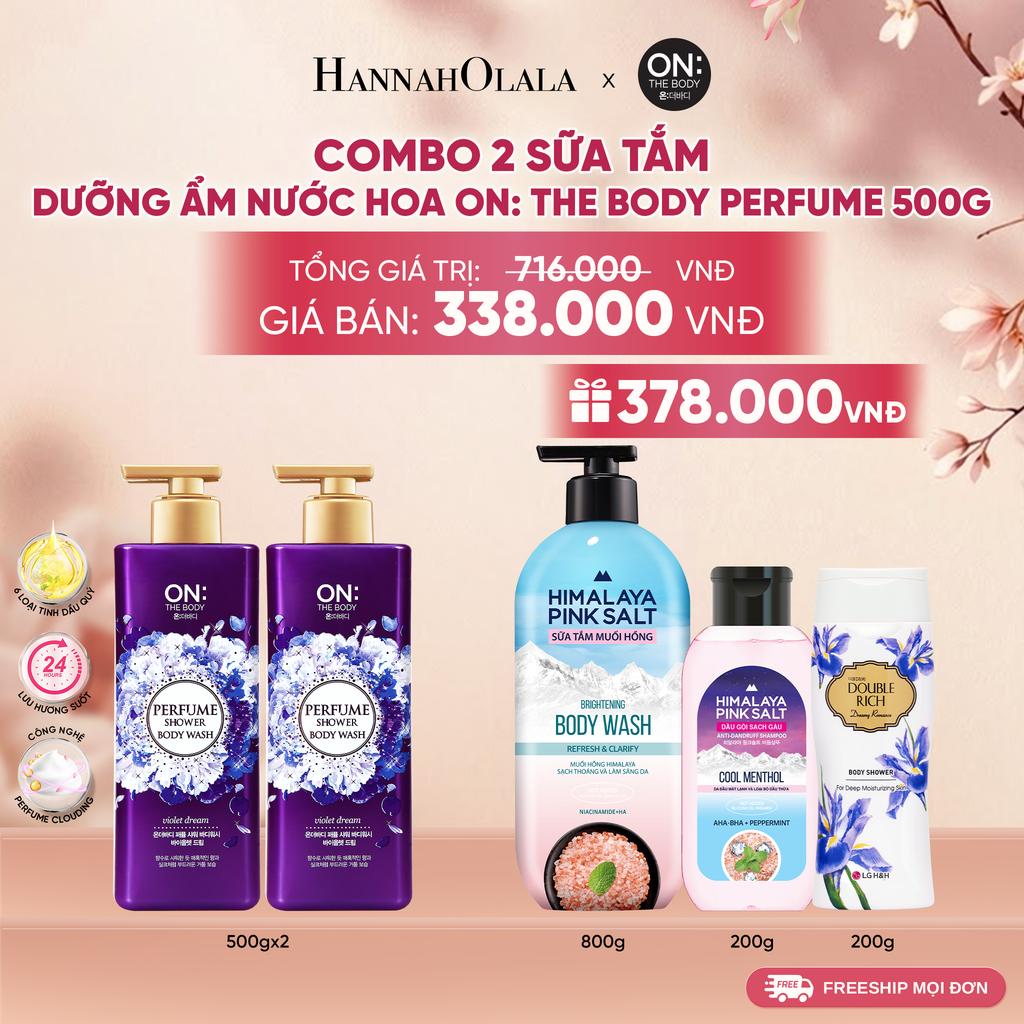  COMBO 02 SỮA TẮM DƯỠNG ẨM HƯƠNG NƯỚC HOA ON: THE BODY PERFUME 500G - A1102 