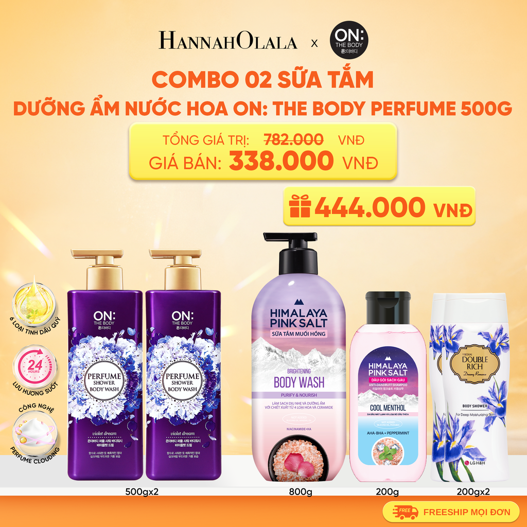  COMBO 02 SỮA TẮM DƯỠNG ẨM HƯƠNG NƯỚC HOA ON: THE BODY PERFUME 500G 