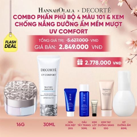  COMBO PHẤN PHỦ 4 MÀU 101 & KEM CHỐNG NẮNG DECORTÉ UV COMFORT (BẢN MỚI) - A741 