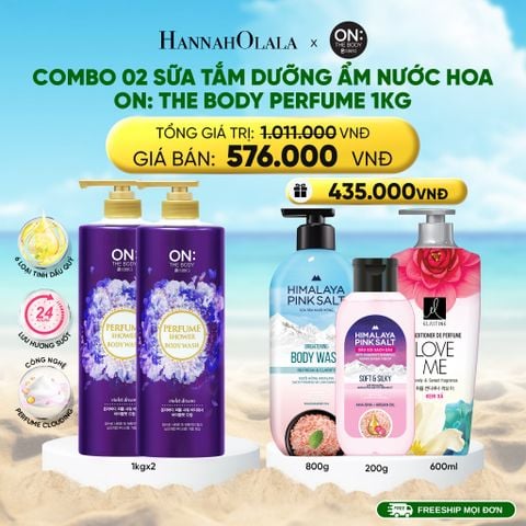 DEAL 04: COMBO 2 SỮA TẮM DƯỠNG ẨM HƯƠNG NƯỚC HOA ON: THE BODY PERFUME 1KG 
