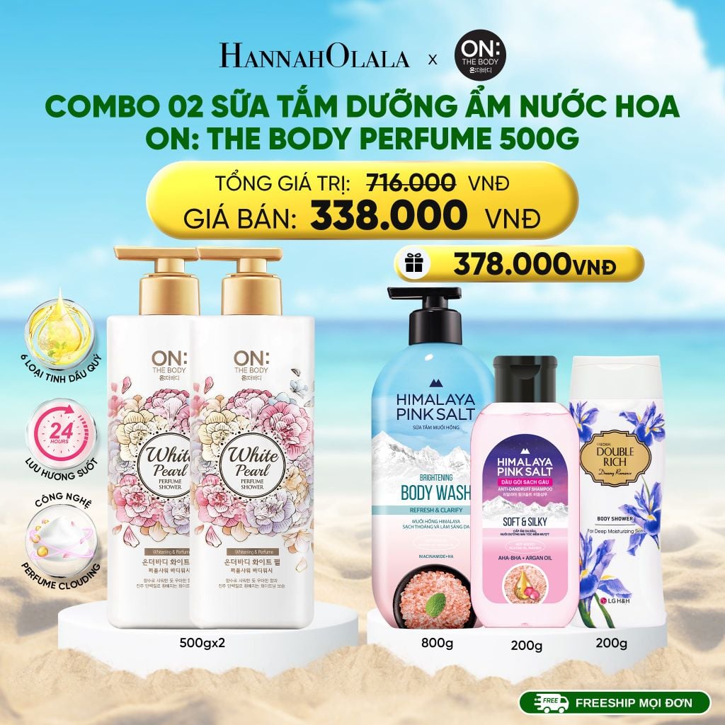  DEAL 03: COMBO 02 SỮA TẮM DƯỠNG ẨM HƯƠNG NƯỚC HOA ON: THE BODY PERFUME 500G 