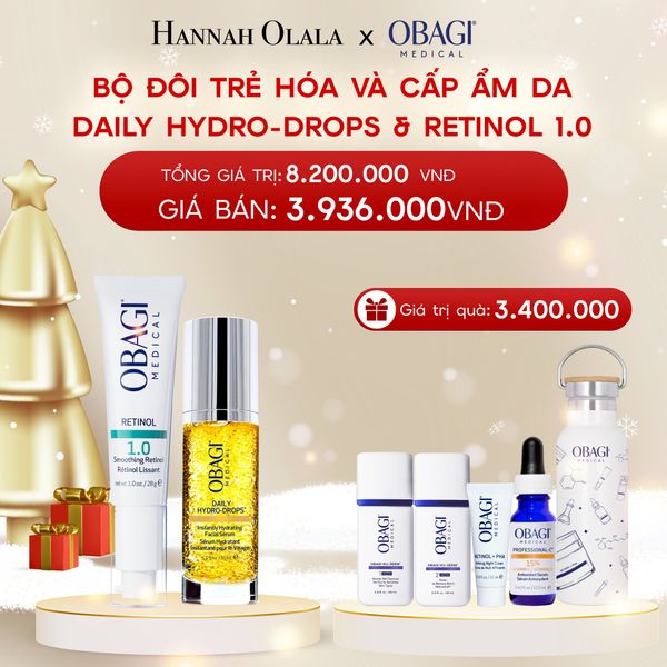  A555_DEAL 10: BỘ ĐÔI TRẺ HÓA VÀ CẤP ẨM CHO DA DAILY HYDRO-DROPS 30ML & RETINOL 1.0 28G​ 