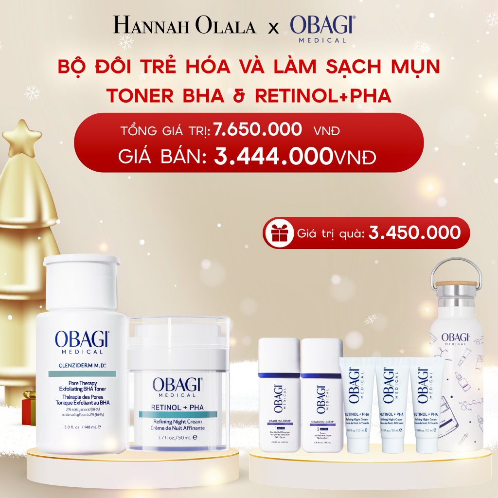  DEAL 5: BỘ ĐÔI TRẺ HÓA VÀ LÀM SẠCH MỤN TONER BHA 148ML & RETINOL + PHA​ 50ML 