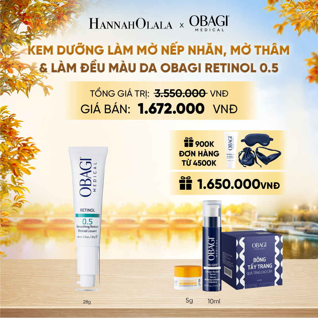  KEM DƯỠNG LÀM MỜ NẾP NHĂN & LÀM ĐỀU MÀU DA OBAGI RETINOL 0.5 28G - DEAL 8 - E296 
