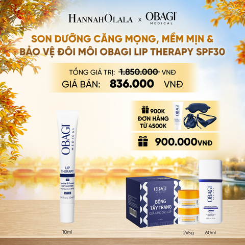  SON DƯỠNG CĂNG MỌNG, MỀM MỊN & BẢO VỆ ĐÔI MÔI OBAGI LIP THERAPY SPF30 10ML - DEAL 13 - E301 