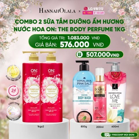  DEAL 28: COMBO 2 SỮA TẮM DƯỠNG ẨM HƯƠNG NƯỚC HOA ON: THE BODY PERFUME 1KG 