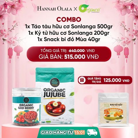  DEAL 10: [GIAO HÀNG 15/01/2026] COMBO 1 X TÁO ĐỎ HỮU CƠ SONLANGA 500GR 1 X KỶ TỬ HỮU CƠ SONLANGA 200GR 