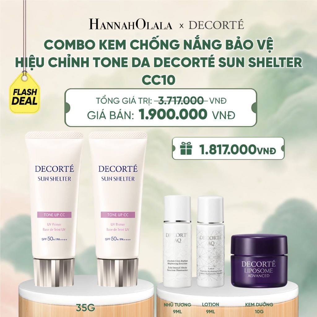  COMBO 02 KEM CHỐNG NẮNG BẢO VỆ DA DECORTÉ SUN SHELTER - A490 