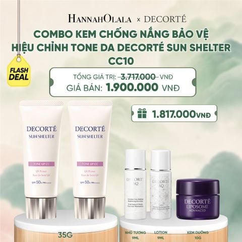  COMBO 02 KEM CHỐNG NẮNG BẢO VỆ DA DECORTÉ SUN SHELTER - A490 
