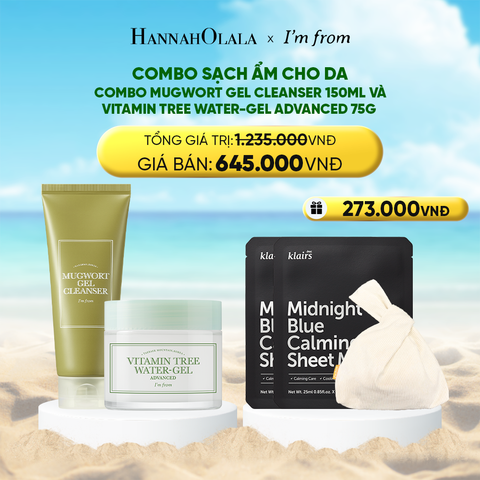  DEAL 5 : COMBO 01 I'M FROM SỮA RỬA MẶT MUGWORT GEL CLEANSER 150ML + 01 I'M FROM KEM DƯỠNG VITAMIN TREE WATER-GEL ADVANCED 75G 