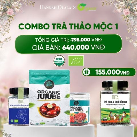  E568_DEAL 25: COMBO TRÀ THẢO MỘC 1 X TÁO ĐỎ HỮU CƠ SONLANGA 500GR 1 X KỶ TỬ HỮU CƠ SONLANGA 200GR 1X HOA ĐẠU BIẾC MÙA 20GR 