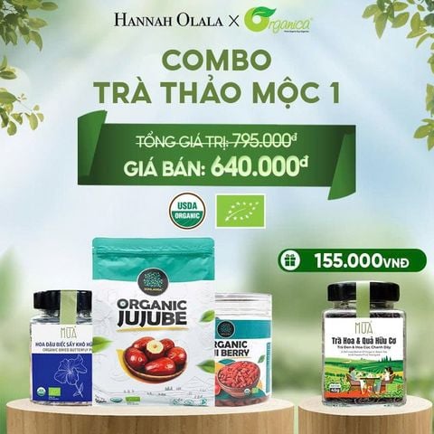  E77_DEAL 6: COMBO TRÀ THẢO MỘC 1 X TÁO ĐỎ HỮU CƠ SONLANGA 500GR 1 X KỶ TỬ HỮU CƠ SONLANGA 200GR 1X HOA ĐẠU BIẾC MÙA 20GR 