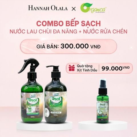  E1032_DEAL 14: COMBO BẾP SẠCH: 1 NƯỚC LAU CHÙI ĐA NĂNG OSOIL 500ML VÀ 1 NƯỚC RỬA CHÉN OSOIL 500ML 