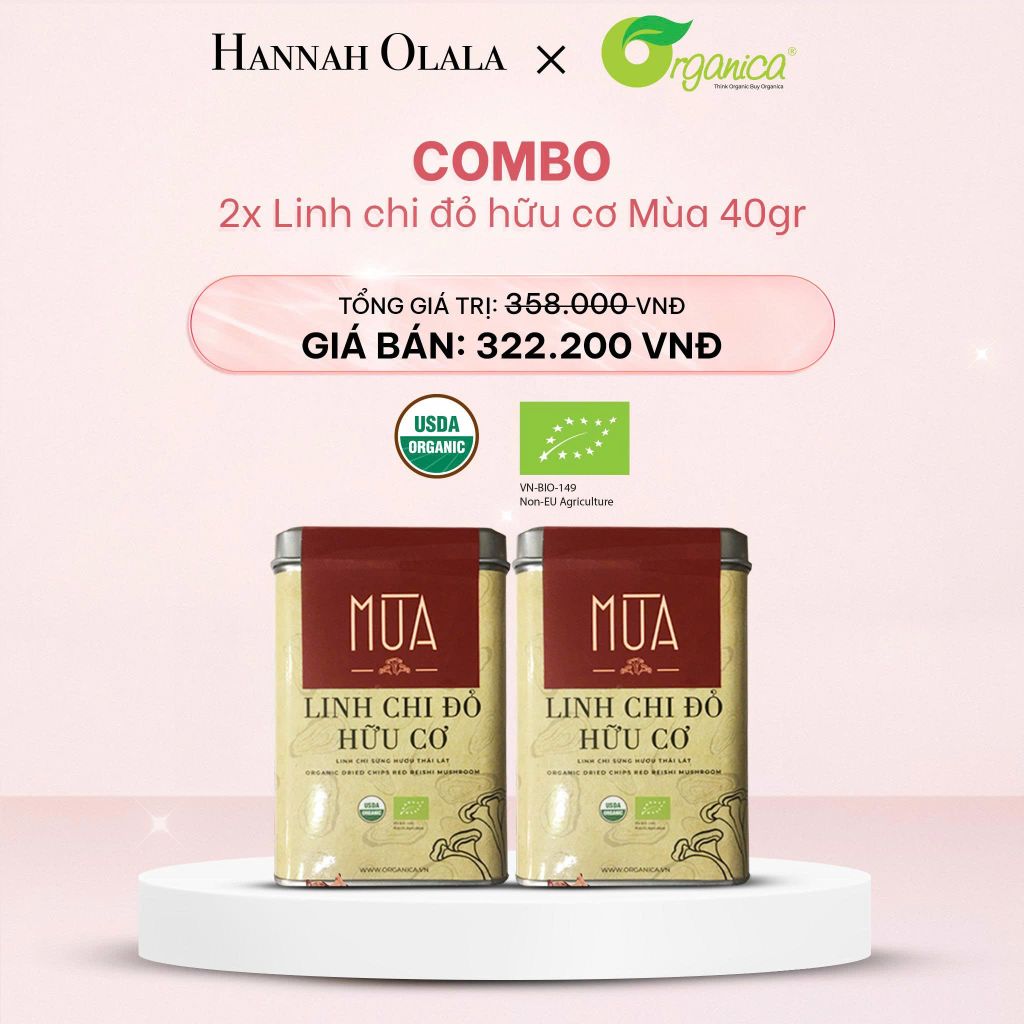  E1044_DEAL 8: COMBO 2 LINH CHI ĐỎ HỮU CƠ MÙA 40GR 