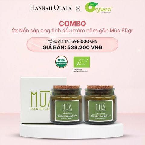  E1045_DEAL 9: COMBO 2 NẾN SÁP ONG TINH DẦU TRÀM NĂM GÂN MÙA 85GR 