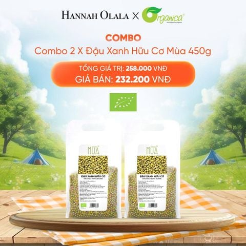  DEAL 14: COMBO 2 X ĐẬU XANH HỮU CƠ MÙA 450G 