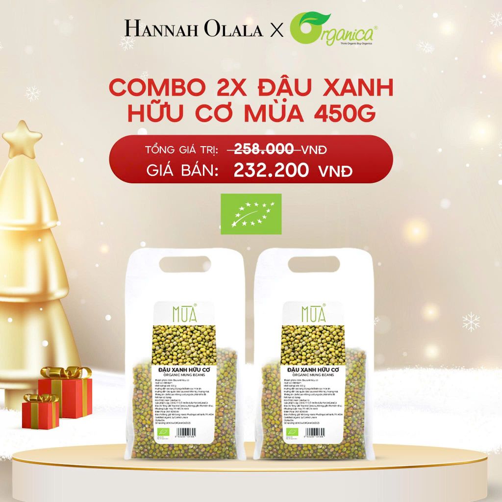  A1778_DEAL 14: COMBO 2 X ĐẬU XANH HỮU CƠ MÙA 450G 