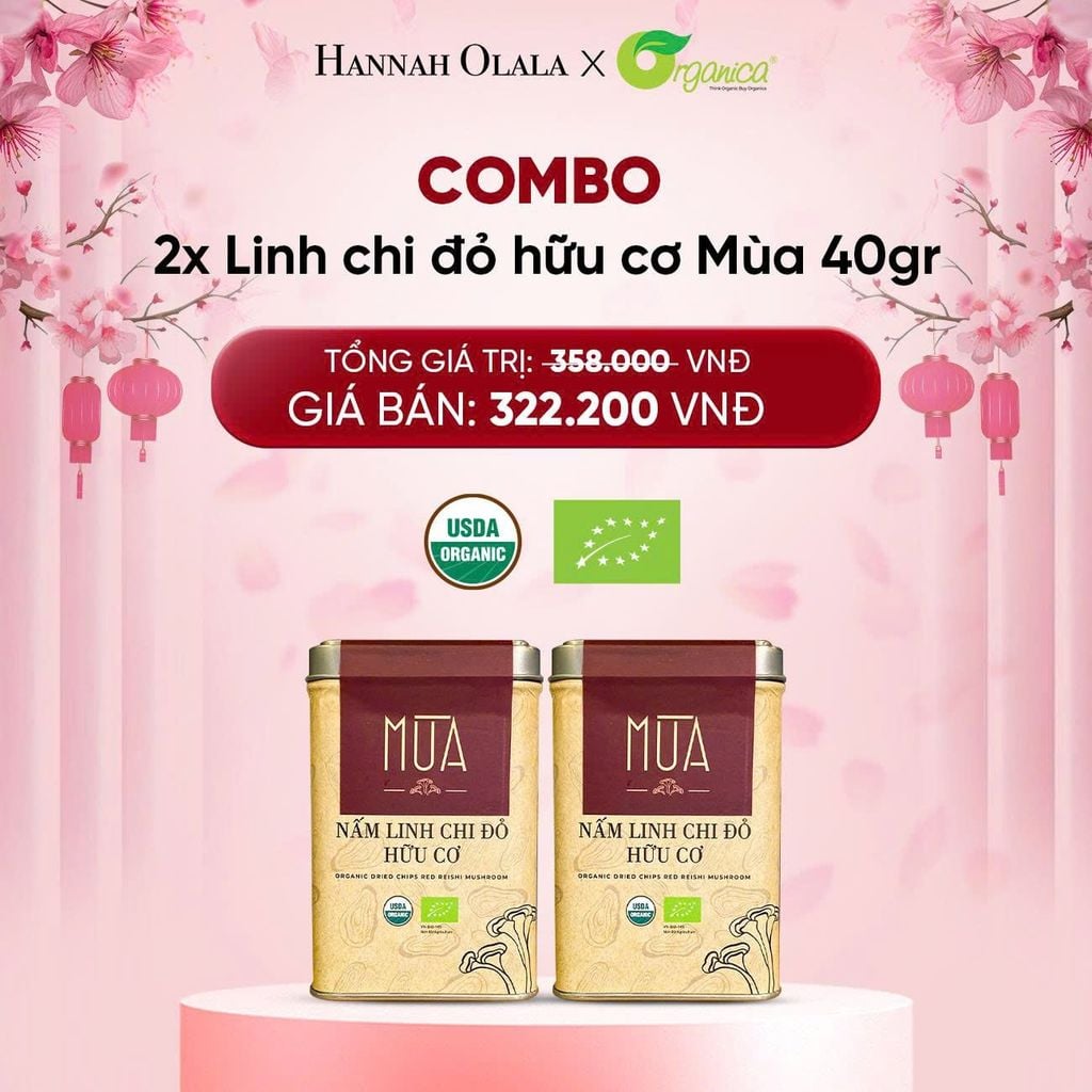  DEAL 14: COMBO 2X LINH CHI ĐỎ HỮU CƠ MÙA 40GR 