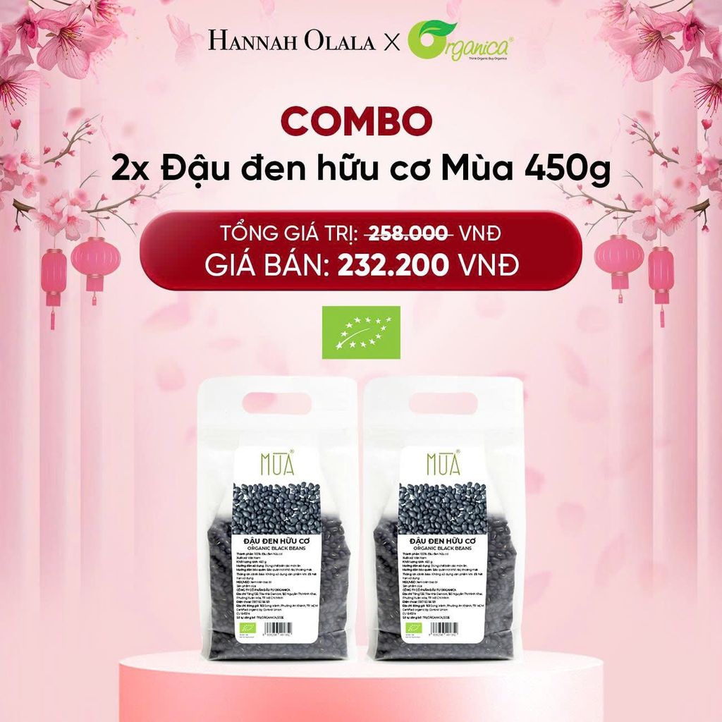  DEAL 17: COMBO 2 X ĐẬU ĐEN HỮU CƠ MÙA 450G 