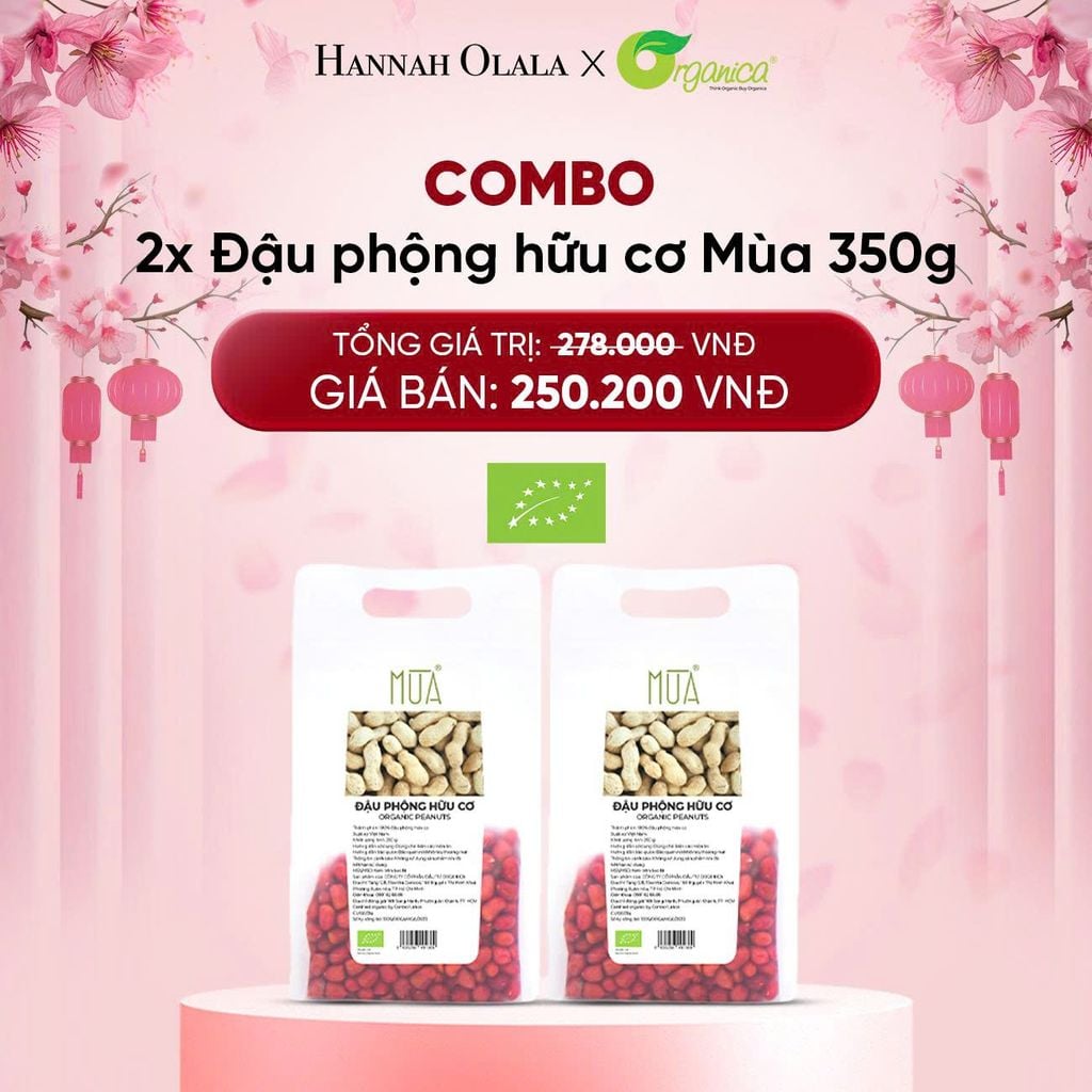  DEAL 19: COMBO 2 X ĐẬU PHỘNG HỮU CƠ MÙA 350G 