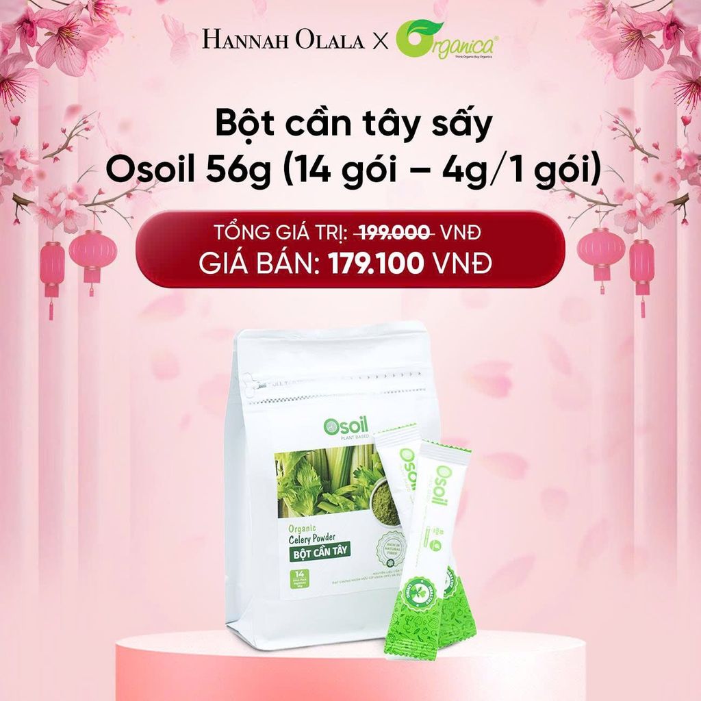  A678_DEAL 28: BỘT CẦN TÂY SẤY OSOIL 56GR (14 GÓI - 4GR/1 GÓI) 