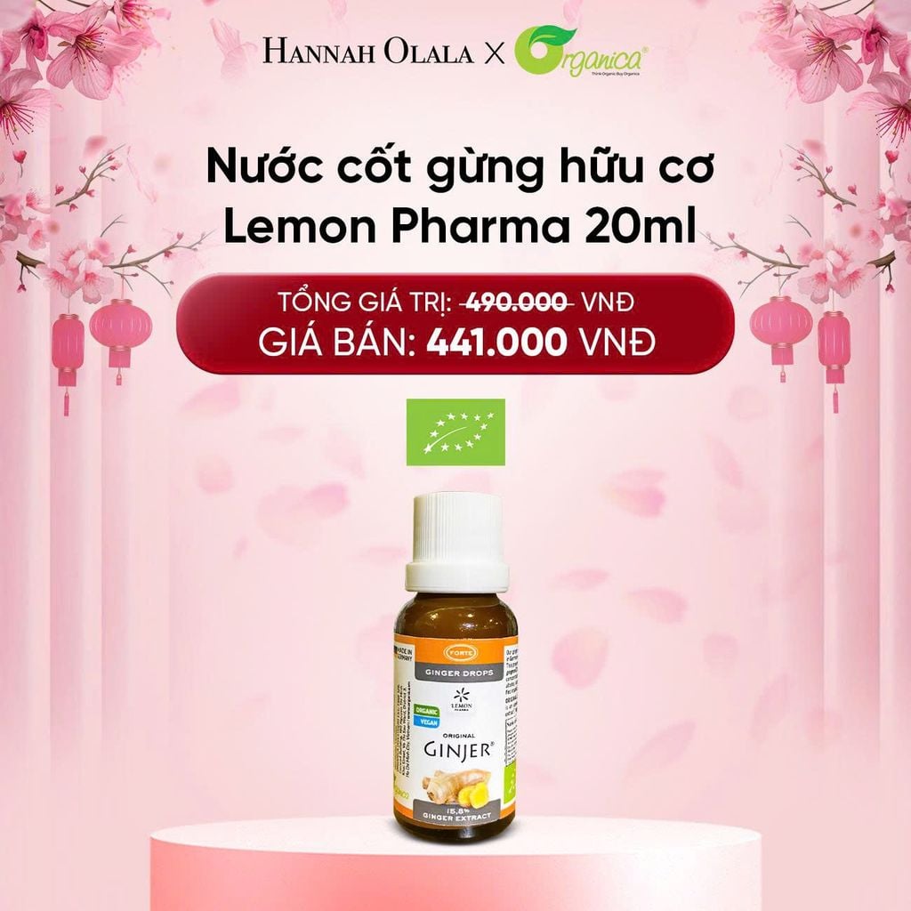  DEAL 30: NƯỚC CỐT GỪNG HỮU CƠ LEMON PHARMA 20ML 
