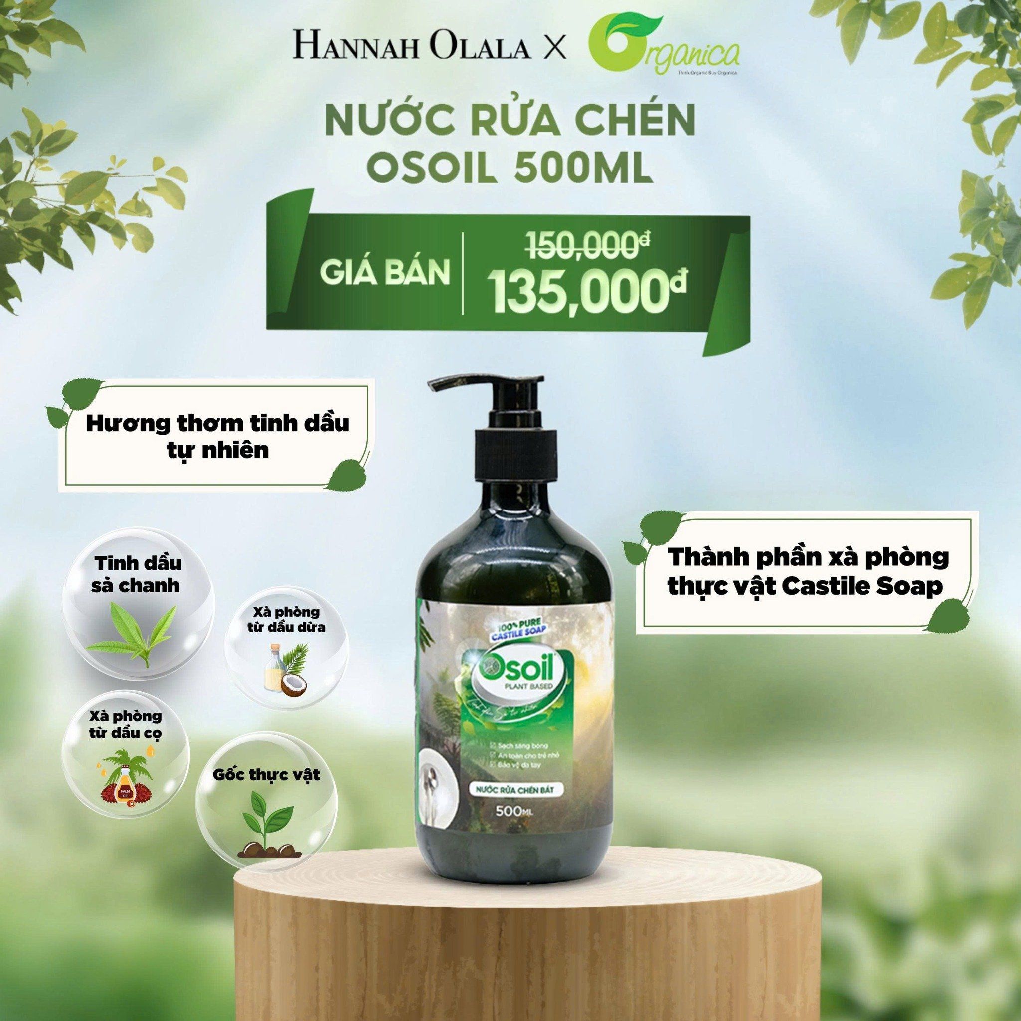  E34_DEAL 15: NƯỚC RỬA CHÉN OSOIL 500ML 
