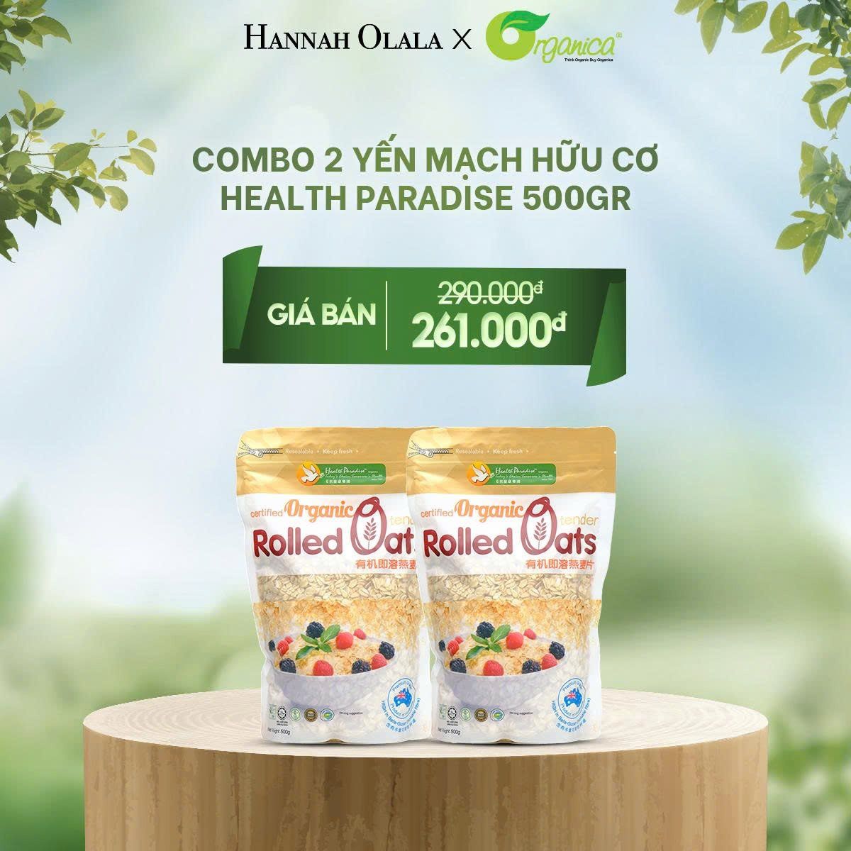  E37_DEAL 18: COMBO 2 TÚI YẾN MẠCH HỮU CƠ HEALTH PARADISE 500G 