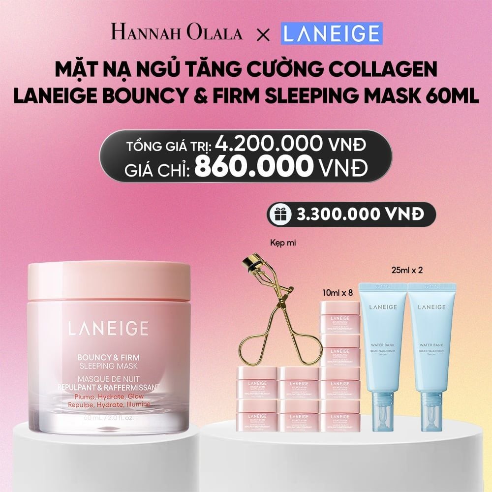  MẶT NẠ NGỦ DƯỠNG ẨM LANEIGE BOUNCY & FIRM SLEEPING MASK 60ML TĂNG CƯỜNG COLLAGEN VÀ CHĂM SÓC DA_A1241 