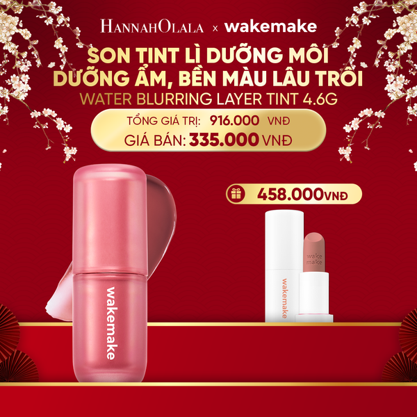  A646_DEAL 4: SON TINT WAKEMAKE WATER BLURRING LAYER TINT DƯỠNG ẨM, BỀN MÀU LÂU TRÔI. 