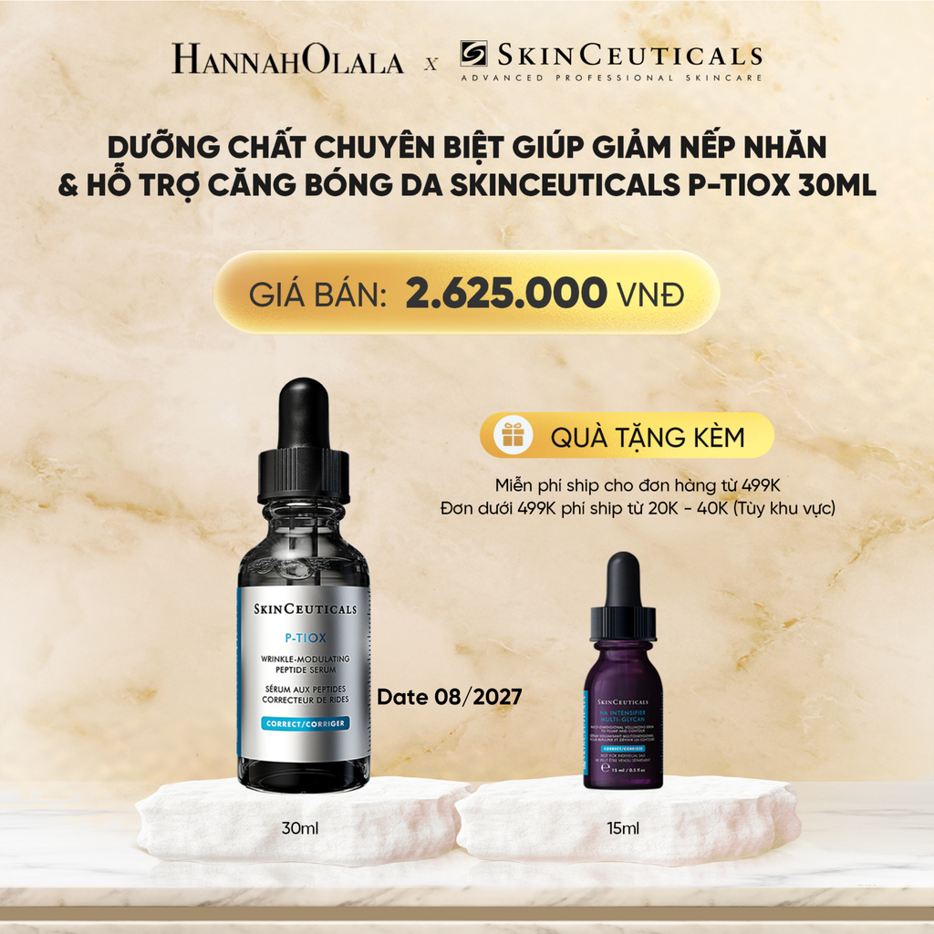  DEAL 7: [HSD 08/2027] DƯỠNG CHẤT CHUYÊN BIỆT GIÚP GIẢM NẾP NHĂN & HỖ TRỢ CĂNG BÓNG DA SKINCEUTICALS P-TIOX 30ML 