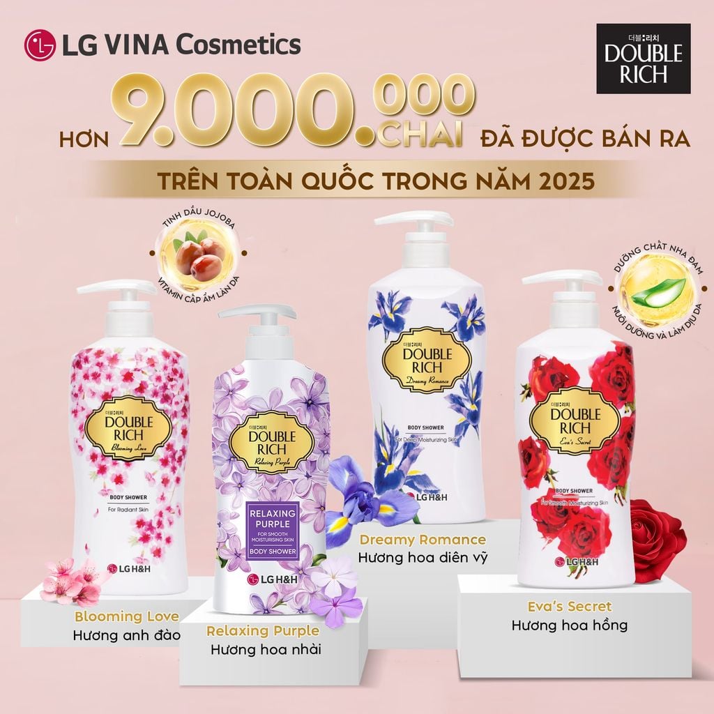  COMBO 2 SỮA TẮM DOUBLE RICH HƯƠNG HOA CHIẾT XUẤT TỪ THIÊN NHIÊN 800ML 