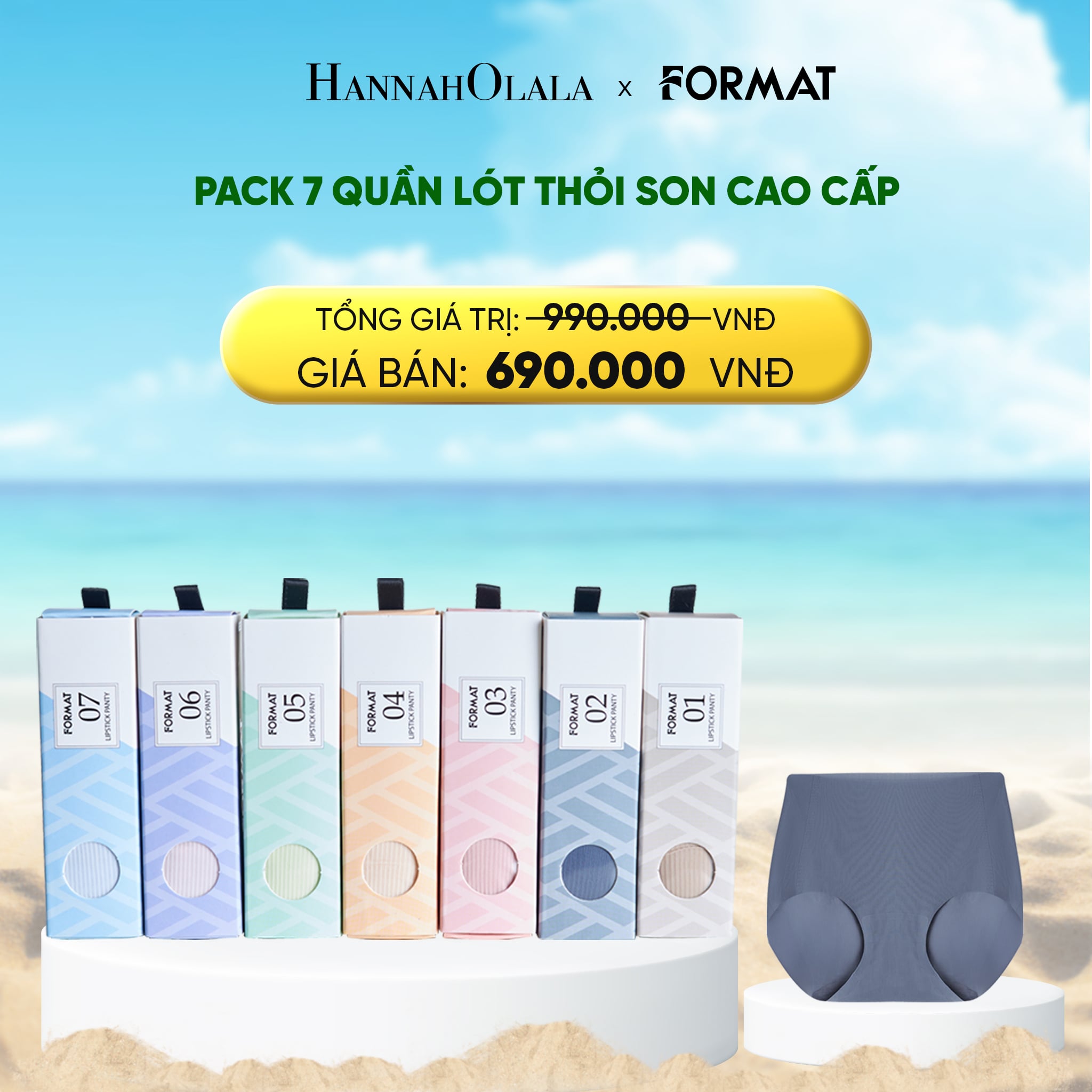  DEAL 2: PACK 7 QUẦN LÓT THỎI SON SIÊU MÁT MỊN FORMAT 