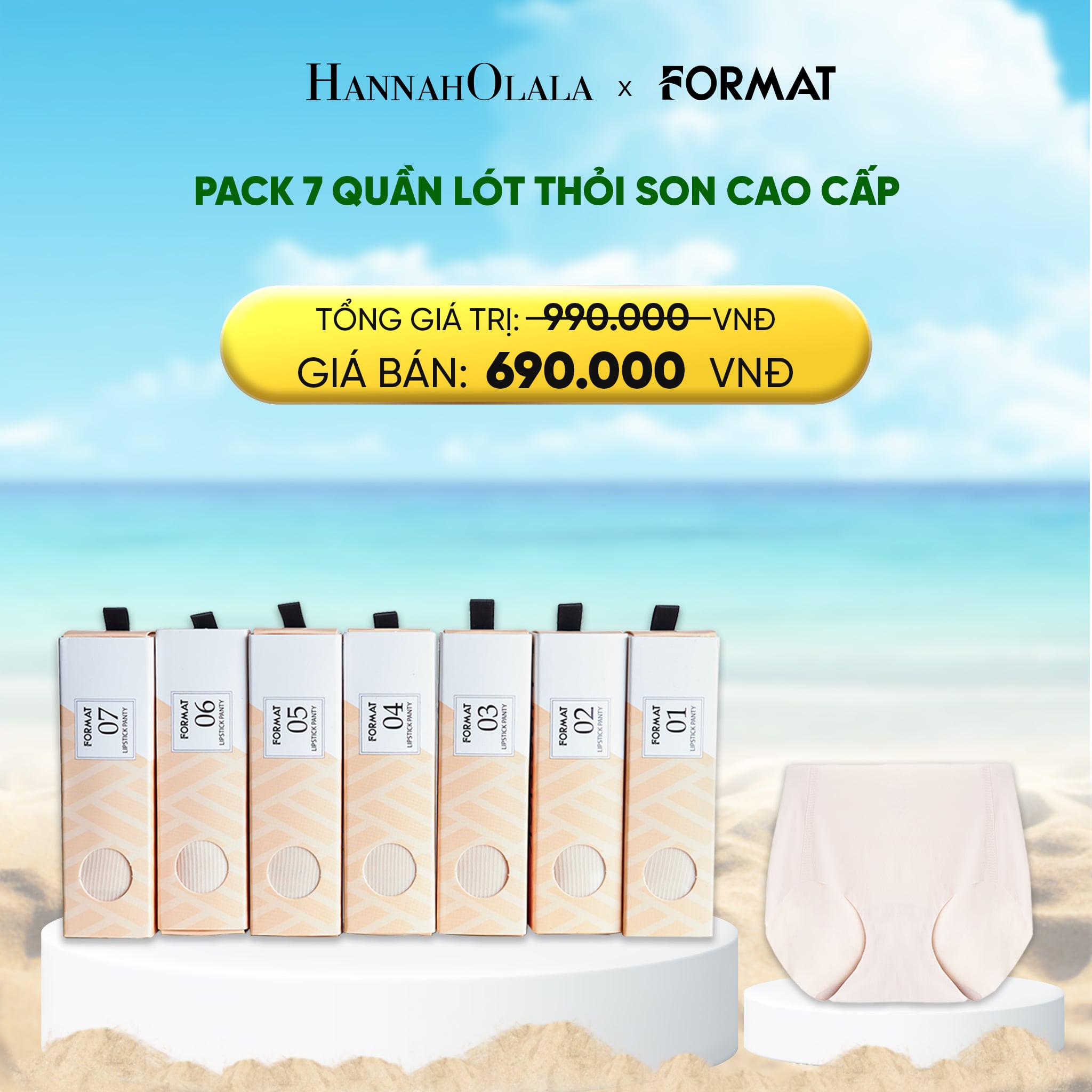  DEAL 2: PACK 7 QUẦN LÓT THỎI SON SIÊU MÁT MỊN FORMAT 