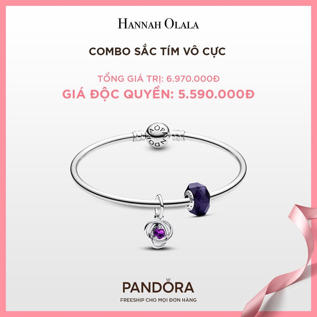  A159_DEAL 119: PANDORA COMBO SẮC TÍM VÔ CỰC [ 1 VÒNG TAY & 2 CHARM ] 