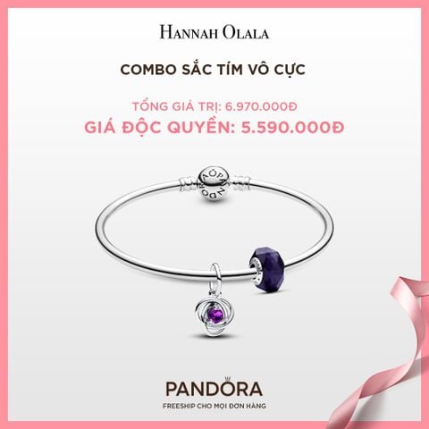  A159_DEAL 119: PANDORA COMBO SẮC TÍM VÔ CỰC [ 1 VÒNG TAY & 2 CHARM ] 